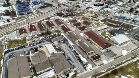 Aerial view of Mini Mall Storage facility in Greencastle