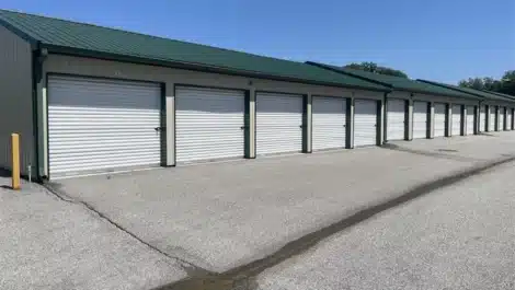 Row of self storage units