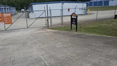 secure entrance gate at self storage facility