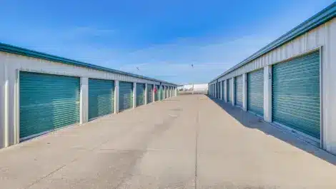 Rows of storage units at a self storage facility in centennial salina