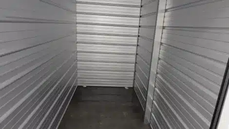 inside a small self storage unit