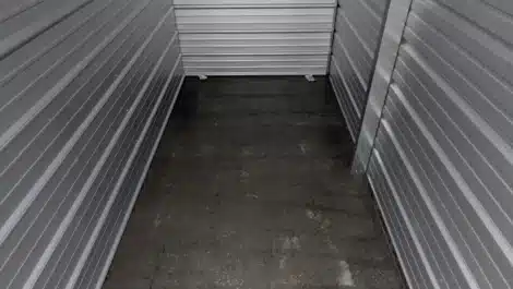 inside a small self storage unit