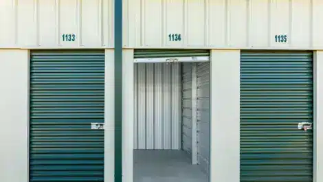 open door of a small sized storage unit