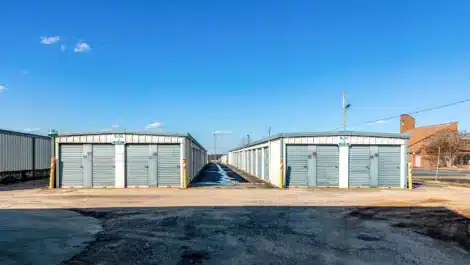 Row of medium and large sized storage units