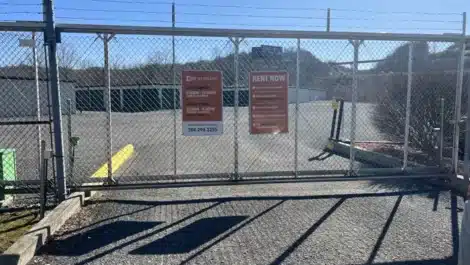 secure keypad access gate to self storage facility