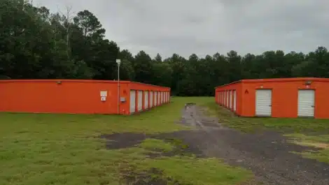 Row of self storage units