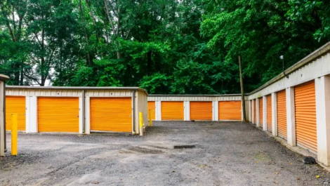 Row of self storage units