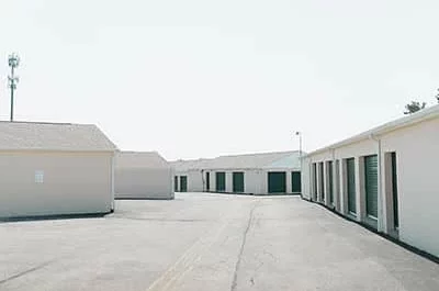 row of self storage units