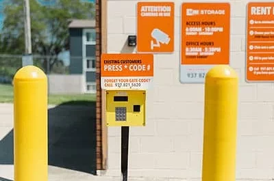 Secure keypad access at self storage facility
