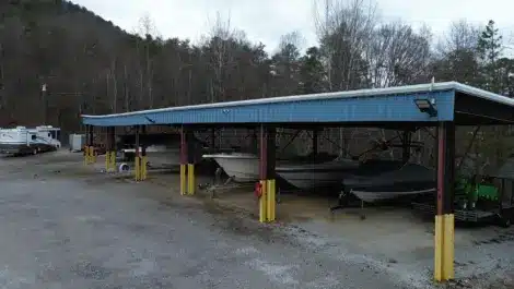 Covered boat and vehicle parking at Mini Mall Storage in Soddy Daisy, Tennessee